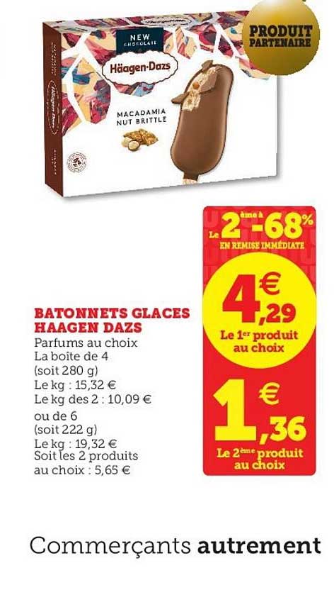 bâtonnets glacés häagen dazs