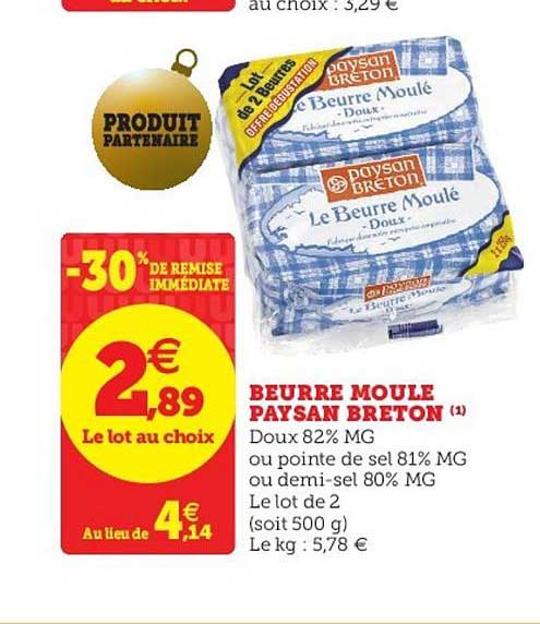 beurre moulé paysan breton