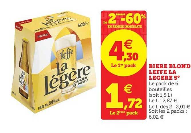 Bière Blond Leffe La Legère 5°