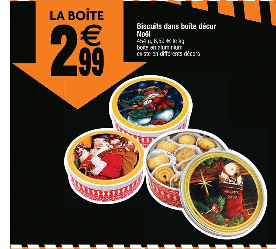 biscuits dans boîte décor noël
