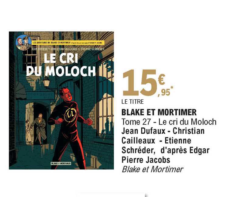 blake et mortimer - tome 27 le cri du moloch