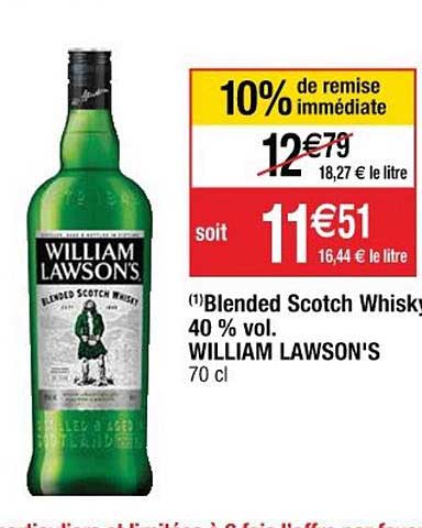 blended scotch whisky 40% vol. william lawson's