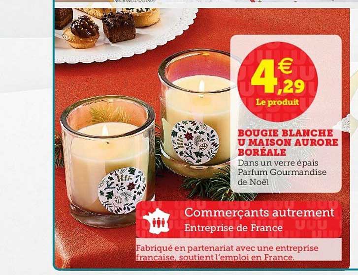 bougie blanche u maison aurore boréale