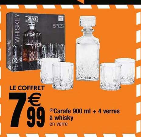 Carafe 900 Ml + 4 Verres à Whisky