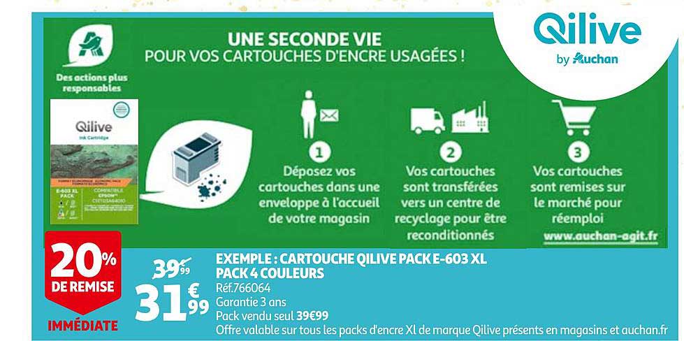 cartouche qilive pack e-603 xl pack 4 couleurs