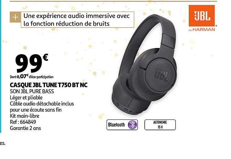 casque jbl tune t750 bt nc