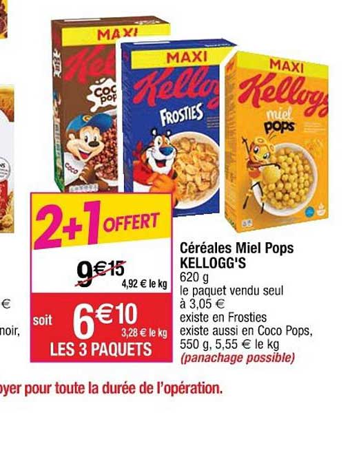 céréales miel pops kellogg's