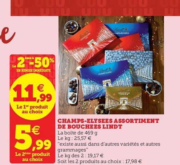champs-élysées assortiment de bouchées lindt