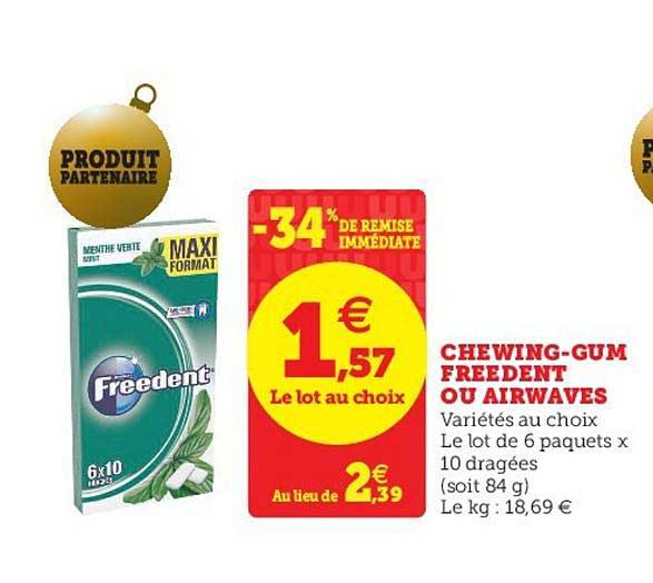 chewing-gum freedent ou airwaves