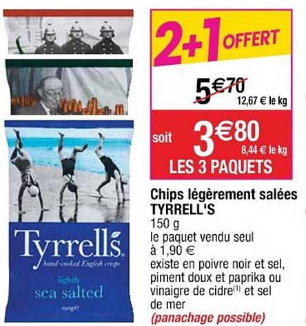 chips légèrement salées tyrell's