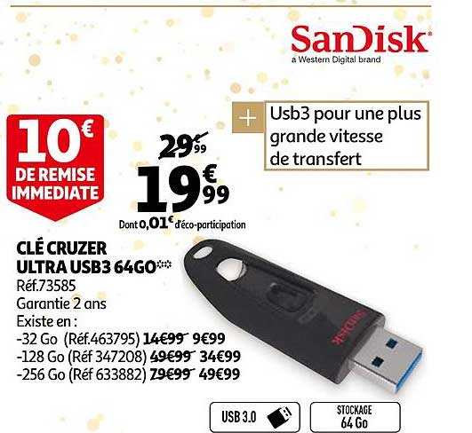 clé cruzer ultra usb3 64go