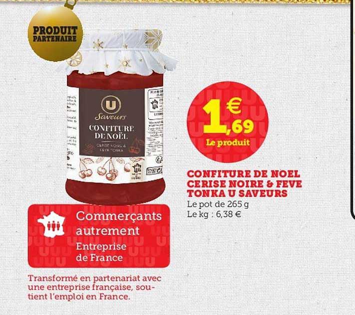 confiture de noël cerise noire & fève tonka u saveurs