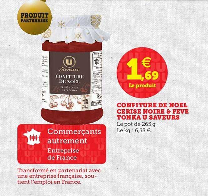 confiture de noël cerise noire & fève tonka u saveurs