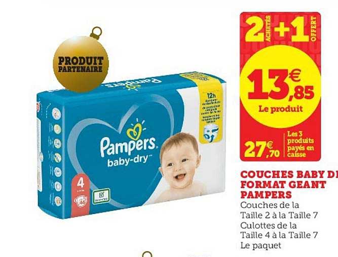 couches baby dry format géant pampers