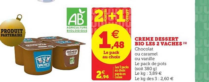 Crème Dessert Bio Les 2 Vaches