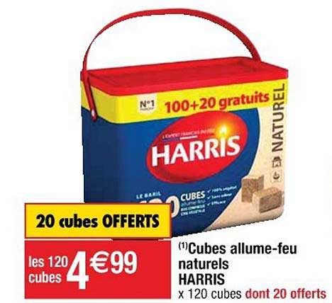 cubes allume feu naturels harris