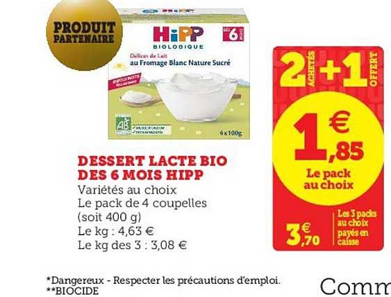 Dessert Lacté Bio Des 6 Mois Hipp