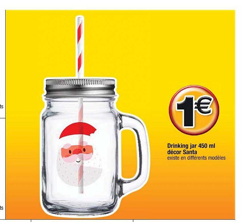drinking jar 450 ml décor santa