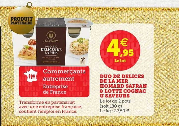 duo de délices de la mer homard safran & lotte cognac u saveurs