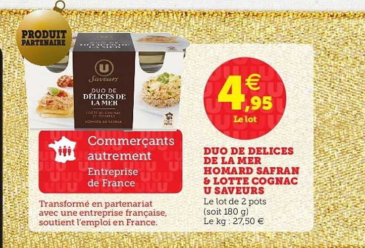 duo de délices de la mer homard safran & lotte cognac u saveurs