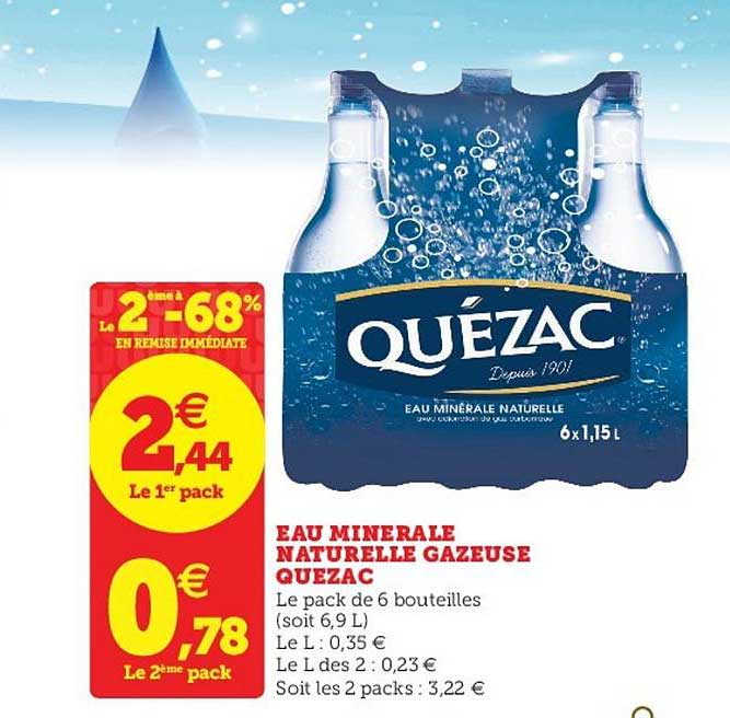 Eau Minérale Naturelle Gazeuse Quezac