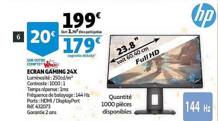 écran gaming 24x hp