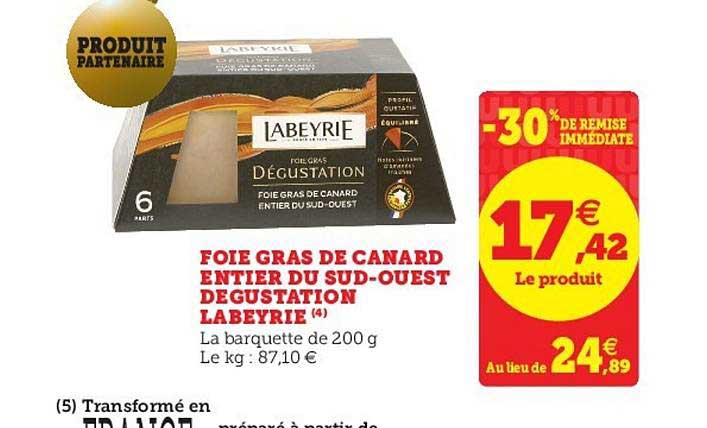 foie gras de canard entier du sud ouest degustation labeyrie -30% de remise immédiate