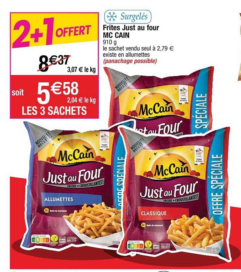 frites just au four mc cain