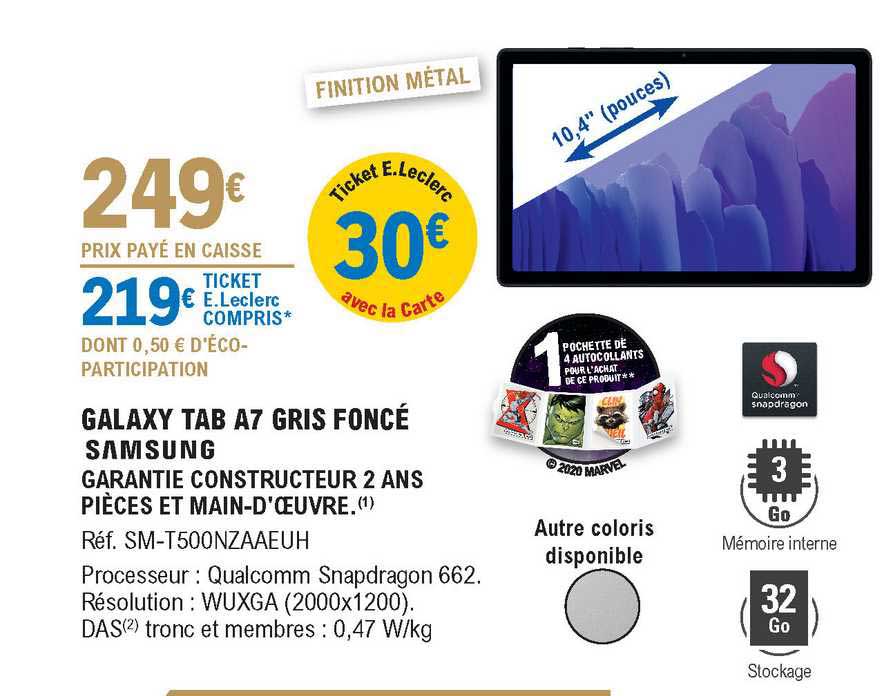 galaxy tab a7 gris foncé samsung