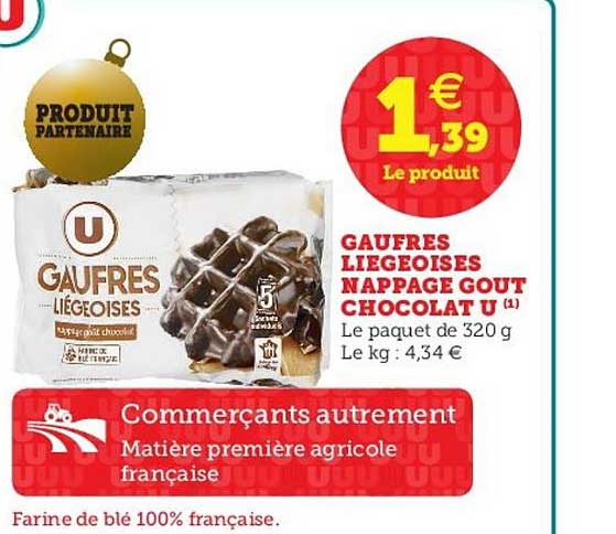 Gaufres Liegeoises Nappage Goût Chocolat U