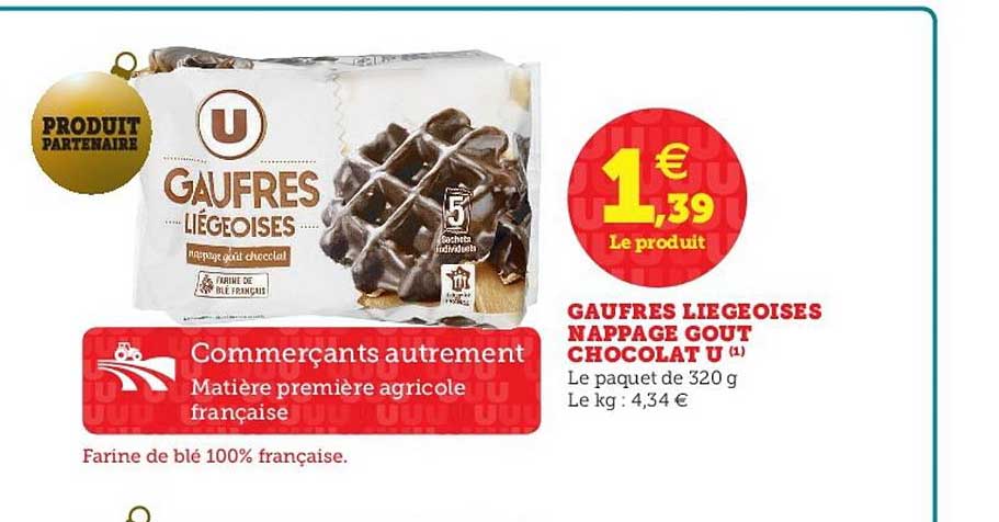 gaufres liégeoises nappage gout chocolat u