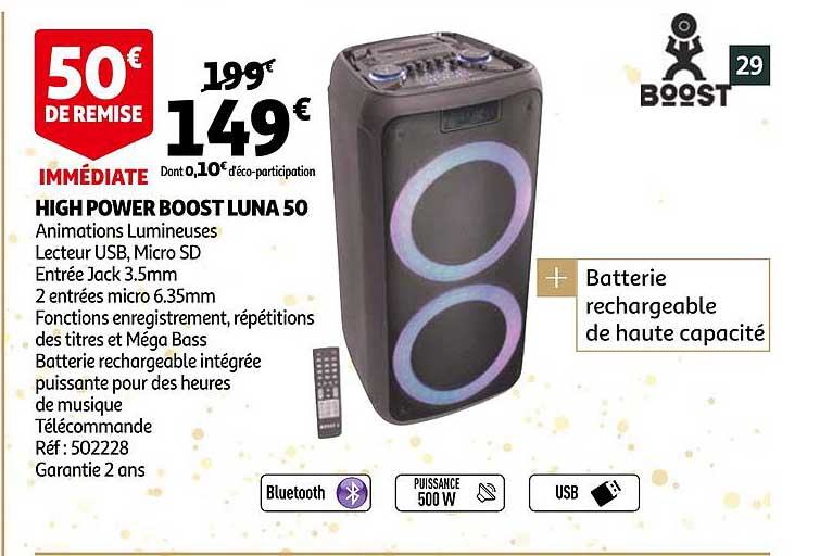 high power boost luna 50