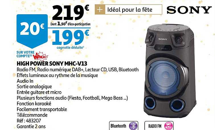 high power sony mhc-v13