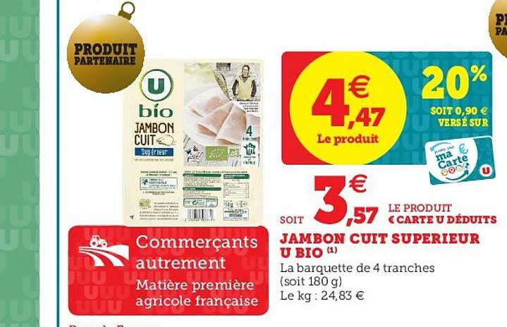 Jambon Cuit Supérieur U Bio