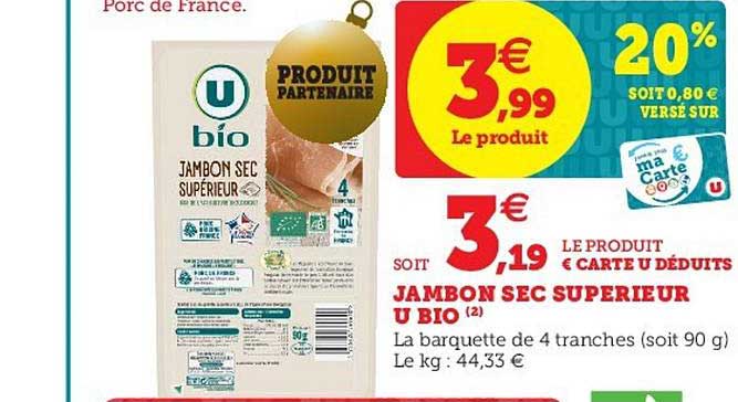 Jambon Sec Supérieur U Bio
