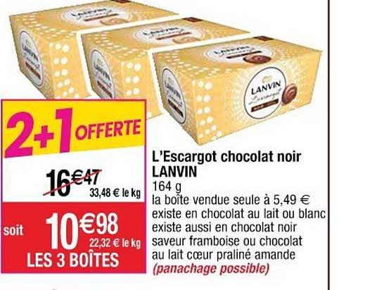 l'escargot chocolat noir lanvin