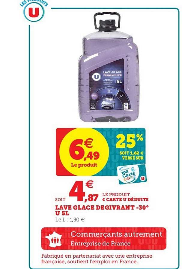 lave glace dégivrant -30° u 5l
