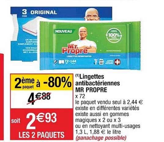lingettes antibactériennes mr propre