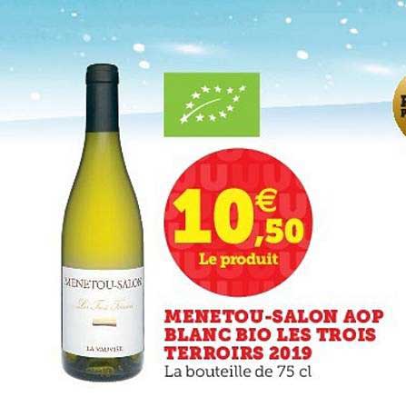 menetou-salon aop blanc bio les trois terroirs 2019