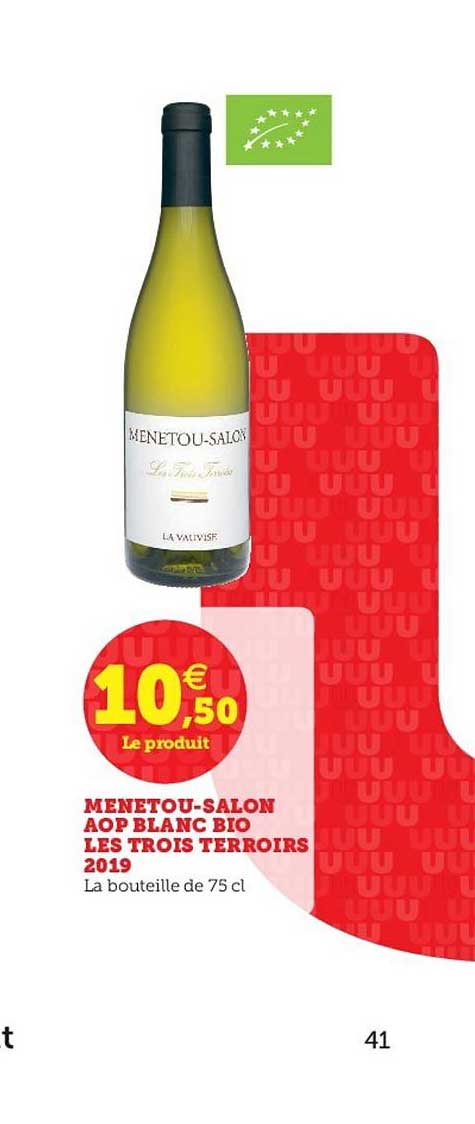 menetou-salon aop blanc bio les trois terroirs 2019