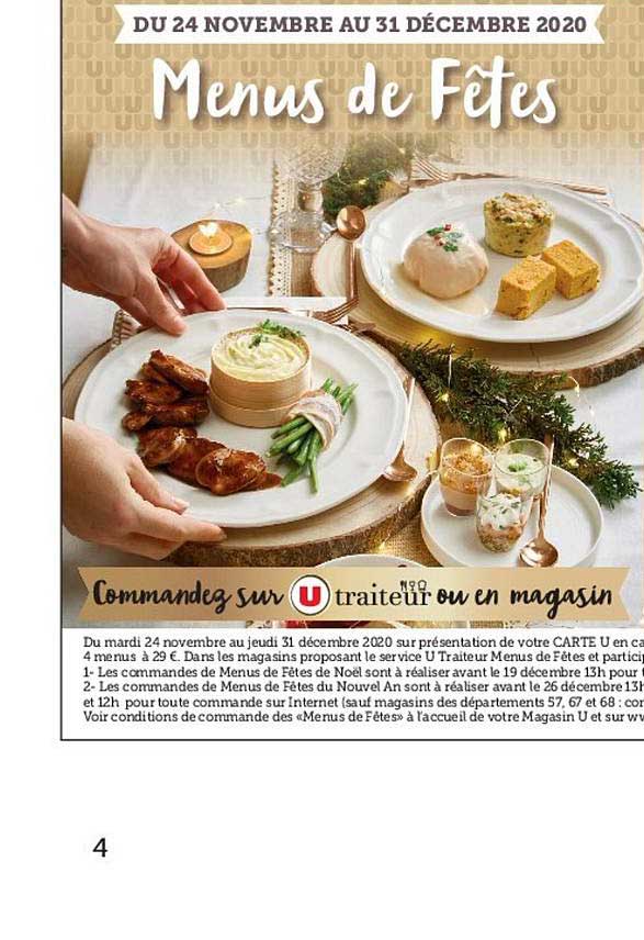 menus de fêtes u traiteur