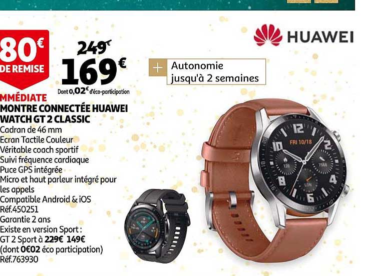 montre connectée huawei watch gt 2 classic