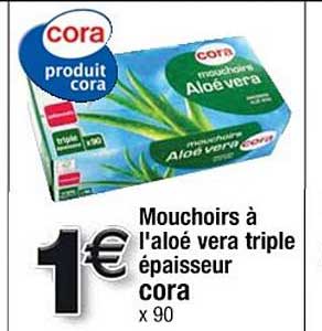 mouchoirs à l'aloé vera triple épaisseur cora