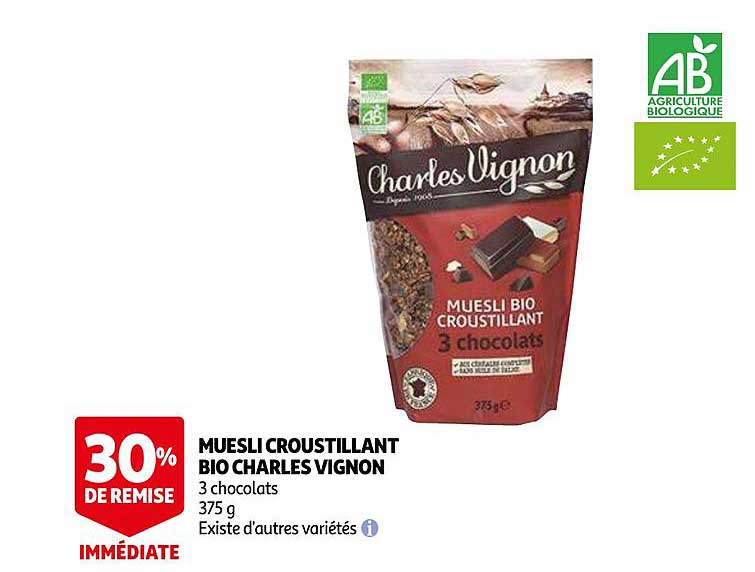 muesli croustillant bio charles vignon