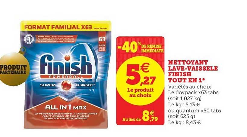 nettoyant lave vaisselle finish tout en 1