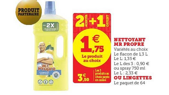 nettoyant mr propre ou lingettes