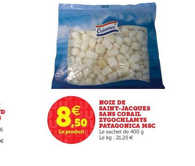noix de saint jacques sans corail zygochlamys patagonica msc