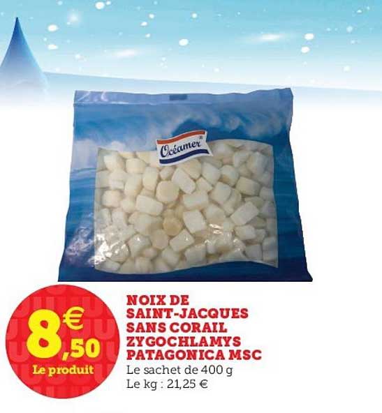 noix de saint jacques sans corail zygochlamys patagonica msc