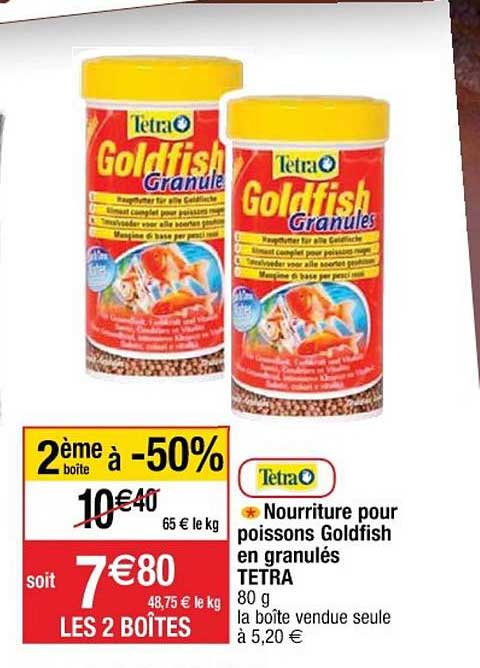 nourriture pour poissons goldfish en granulés tetra