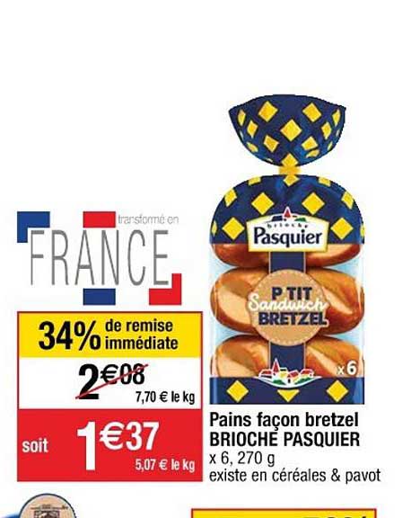 pain  façon bretzel brioché pasquier